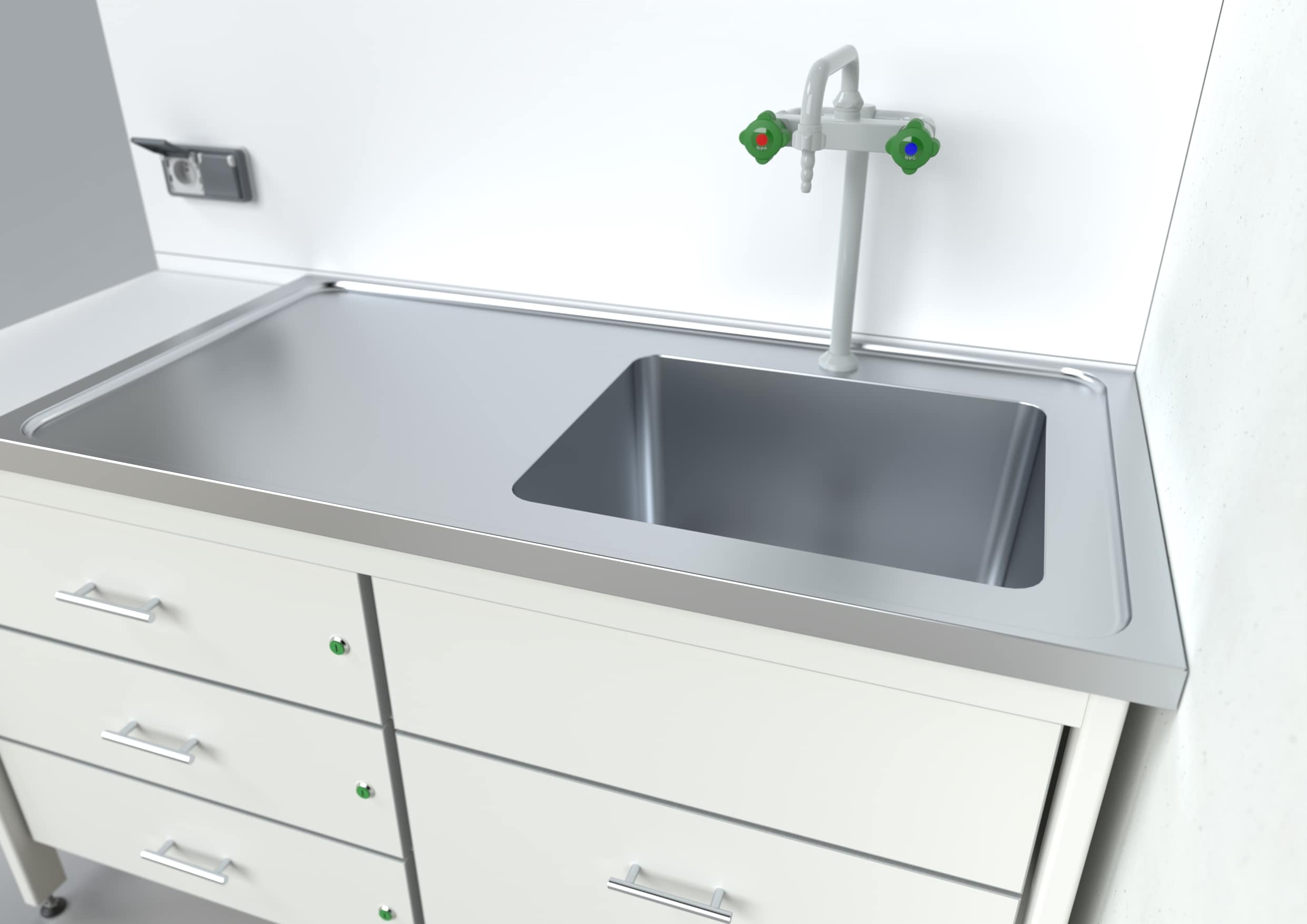 Ontwerpweergave van een laboratorium met NOVALAB armaturen